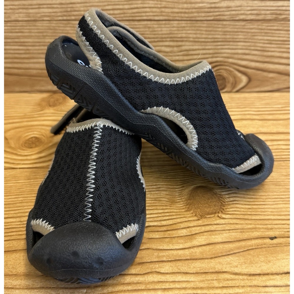 Boys Crocs Swiftwater Sandals Closed Toe Slide On Black  Water‎ Shoes Childs 11